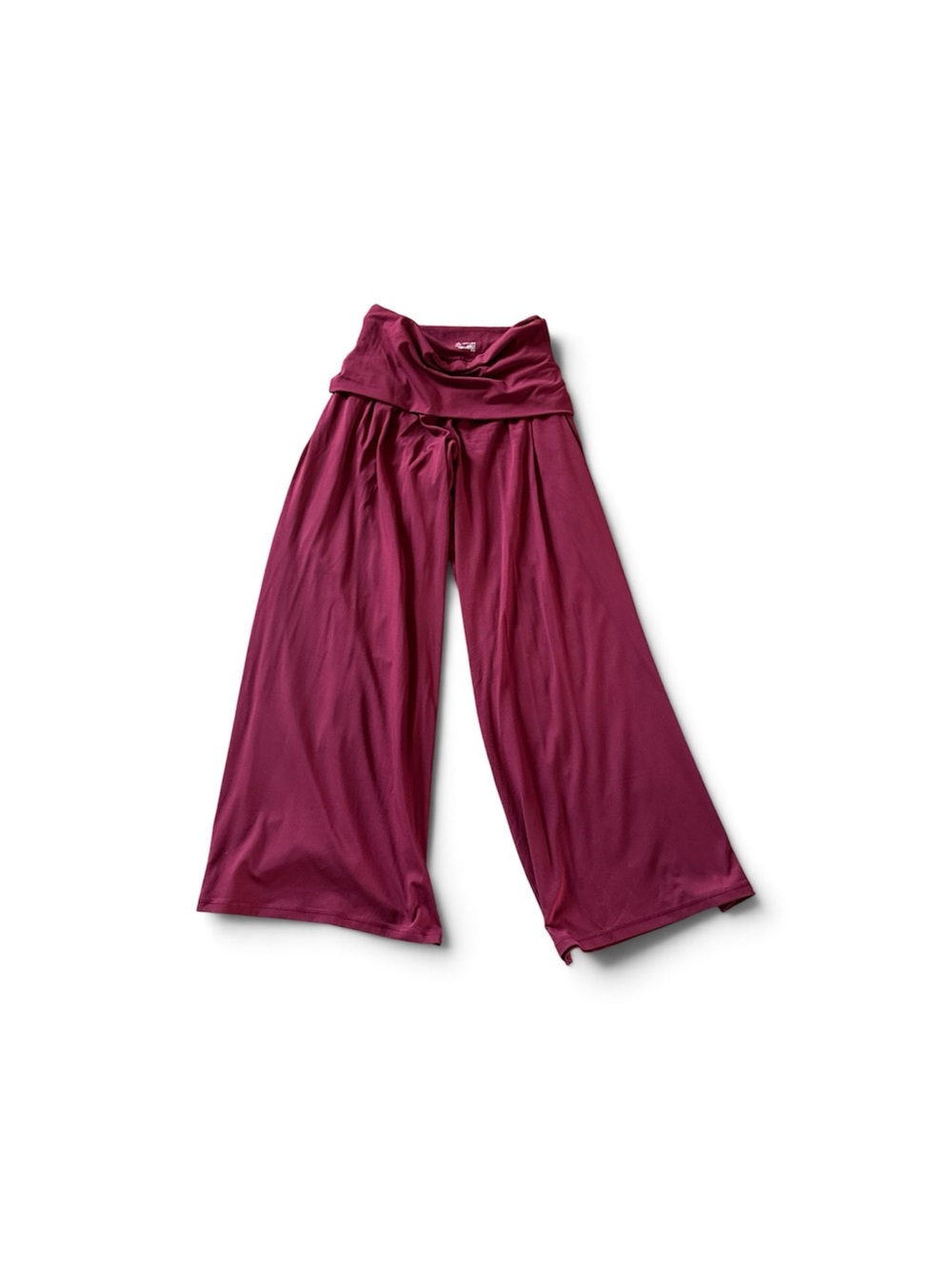 aerie Wide-Leg Fold-Over Waist Pants - Berry Plum